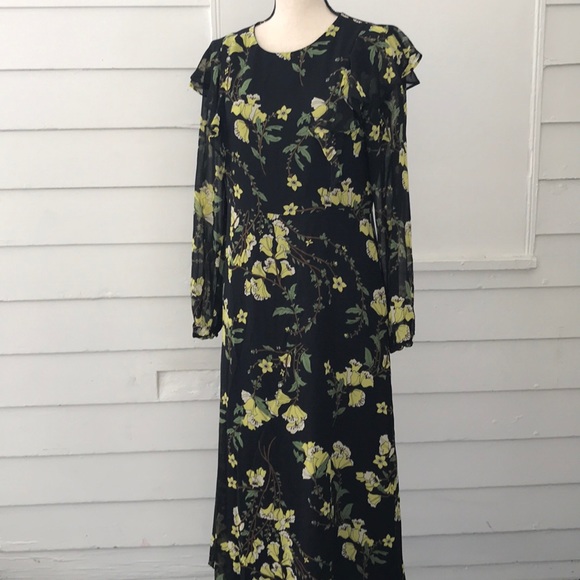 Who What Wear Dresses & Skirts - Who What Wear Black & yellow floral dress M